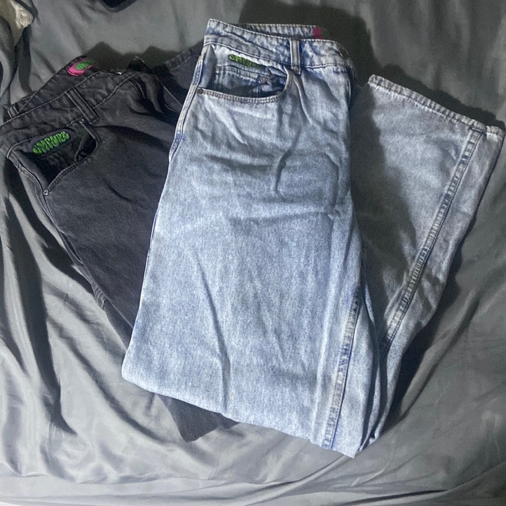 2 empyre pants gray and a mixed washed straight/ baggy jeans